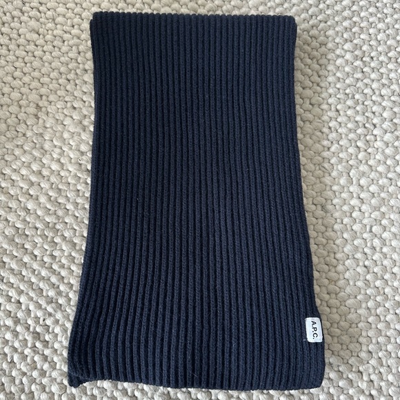 A.P.C. Camille Rib Knit Scarf - Navy - Picture 2 of 4